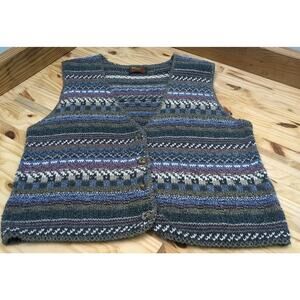 VTG Alps Sweater Vest XL Eclectic Grandpa Granny Retro Academia Fair Isle Nordic